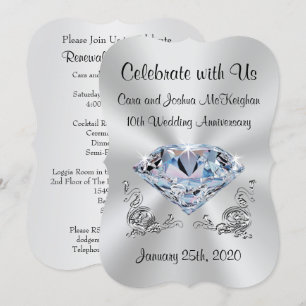 Invitación a décimo aniversario de Boda ordenada p