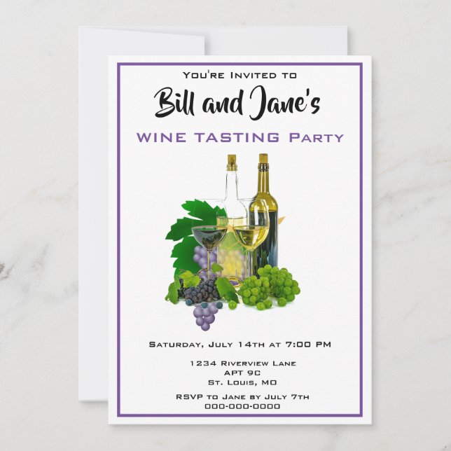Invitación a degustación de vino (Anverso)