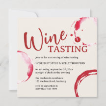 Invitación a degustación de vino con mancha de Bur