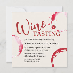 Invitación a degustación de vino con mancha de Bur