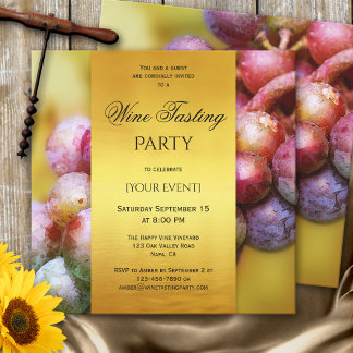 Invitación a degustación de vino de oro artístico 