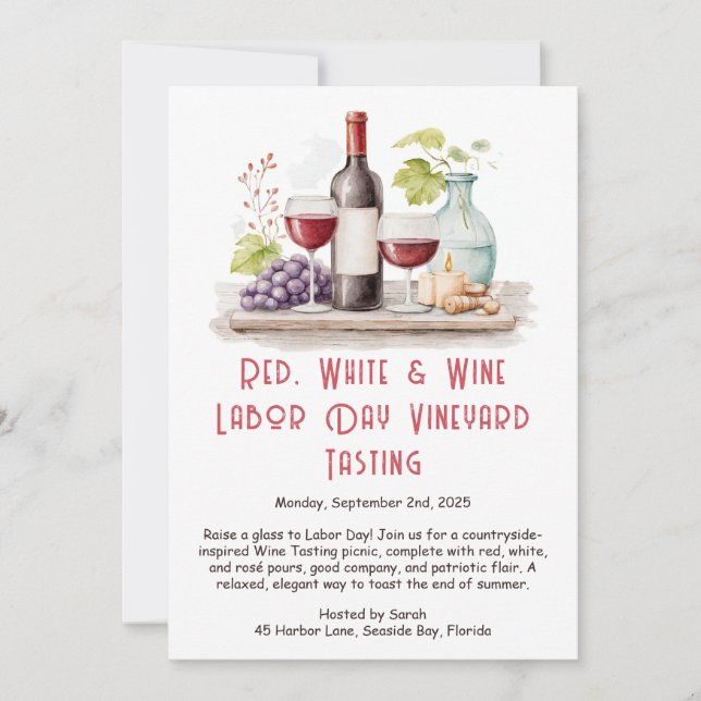 Invitación a degustación de vino del Día del Traba (Anverso)