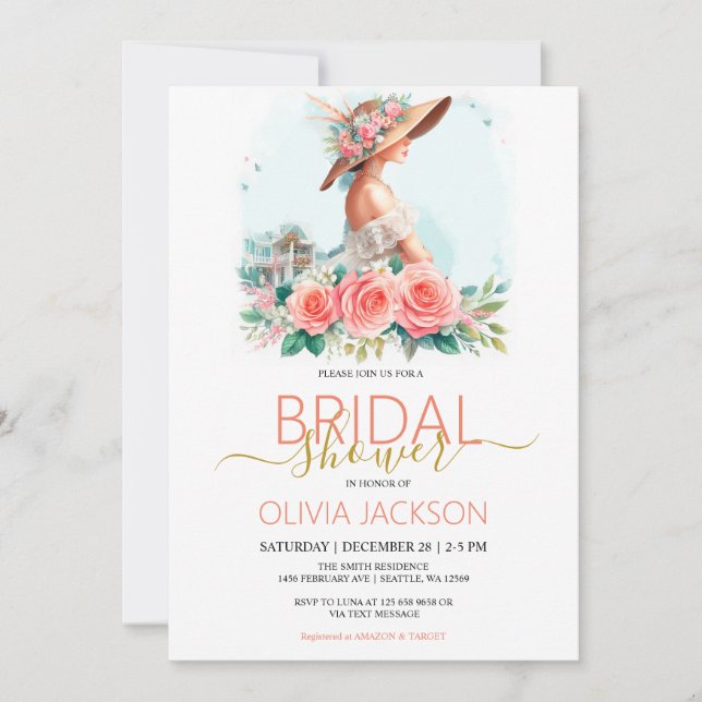 Invitación a derby Bridal Shower (Anverso)