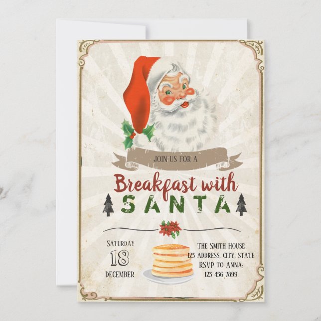 invitación a desayunar con santa (Anverso)