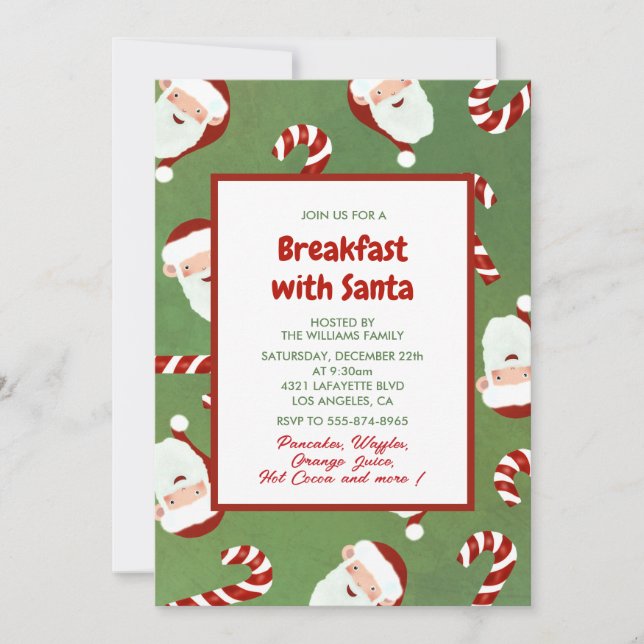 Invitación a desayunar en Navidad con Santa Cebada (Anverso)