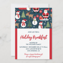Invitación a Desayunar en Navidad Santa Muñeco de