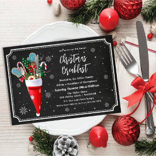 Invitación a desayuno comida cena navideña