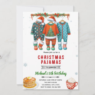 invitación a desayuno con pijamas de Navidad