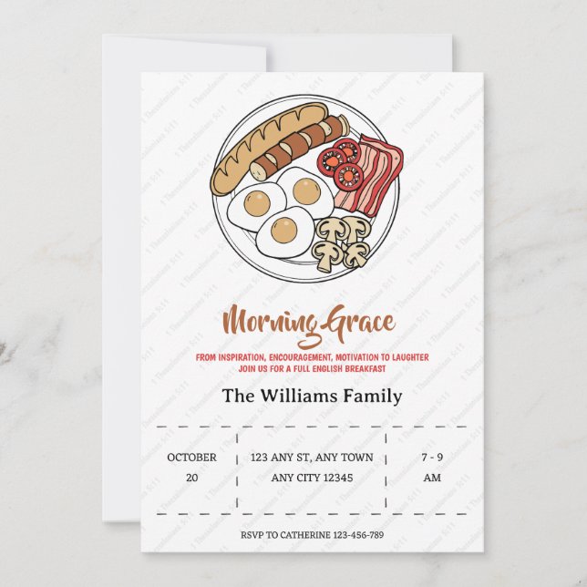 Invitación a Desayuno de Comunidad Morning Grace (Anverso)