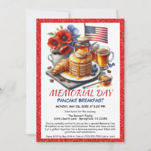 Invitación a desayuno de panqueques del Día de los