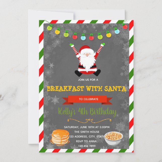 Invitación a desayuno lindo con Santa (Anverso)