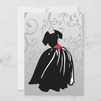 Invitación a desball Retro Red Rose Debutante