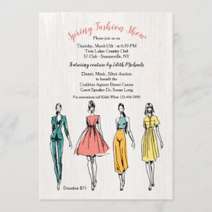 Invitación a desfile de moda de modelo de moda
