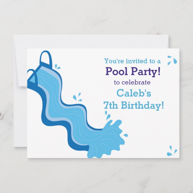 Invitación a deslizamiento de agua de natación par (Anverso)