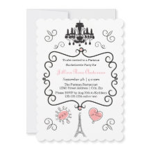 Invitación a Despedida de Soltera con Tema Parisin