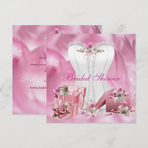 Invitación a Despedida de Soltera Corsé Rosa Blanc