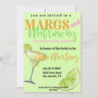 Invitación a despedida de soltera Margs & Matrimon