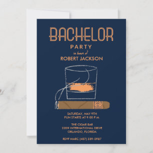 Invitación a Despedida de Soltero con Cigarro y Wh