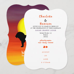Invitación a destino de Bodas safari africanos
