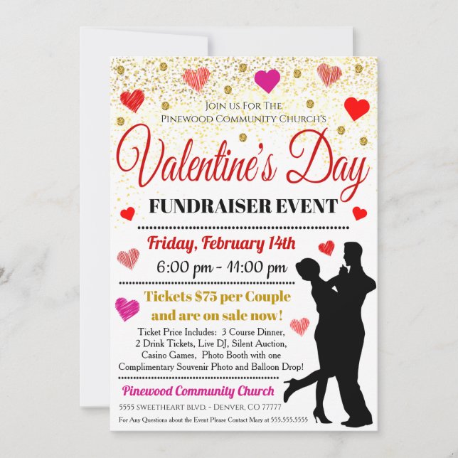 Invitación a Día de San Valentín adulto (Anverso)