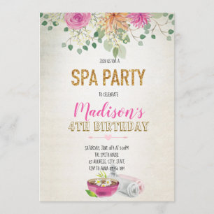 Invitación a día de spa de acuarela