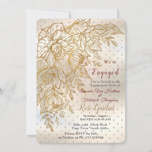 Invitación a dibujar una línea Rosa elegante de or
