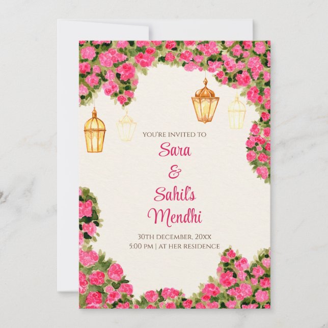 Invitación a Digital Mehendi y a Digital Mehndi (Anverso)