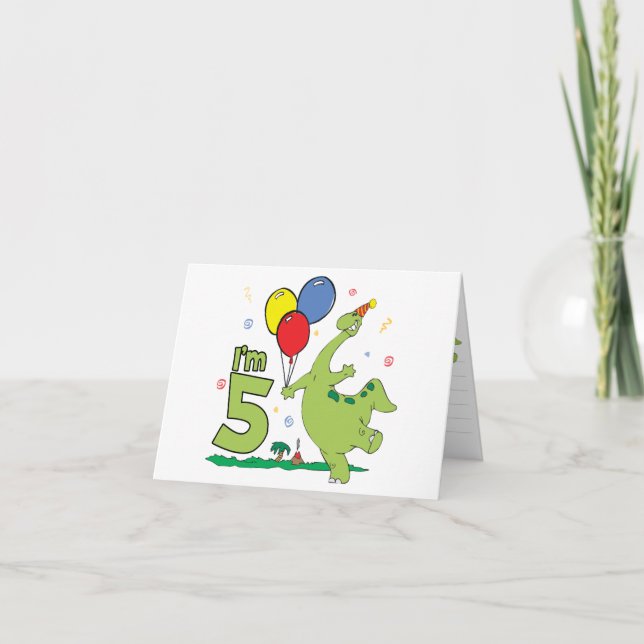 Invitación a Dino 5º cumpleaños (Anverso)