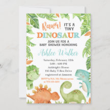 Invitación a Dino Baby Invite a Dinosaur Baby Show