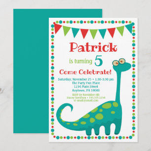 Invitación a dinosaurios Divertido cumpleaños de D