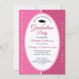 Invitación A DIOS SEA LA GLORIA Personalizado Graduación Rosa