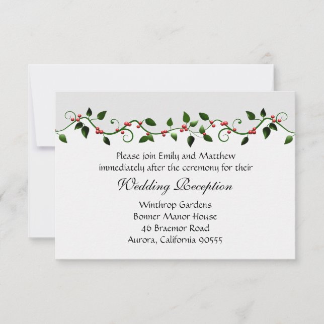 Invitación a direcciones de recepción de bodas de  (Anverso)
