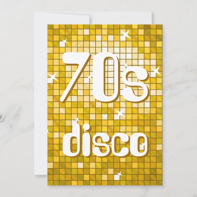 Invitación a disco de Disco Tiles "Gold" 70s (Anverso)