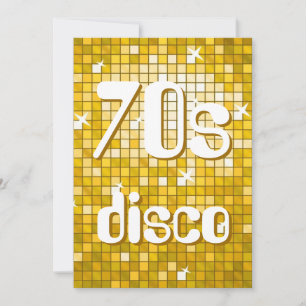 Invitación a disco de Disco Tiles "Gold" 70s