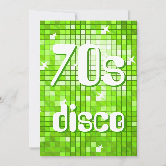 Invitación a disco de Disco Tiles Green 70 (Anverso)