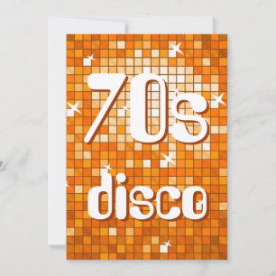 Invitación a Disco del Naranja de los 70