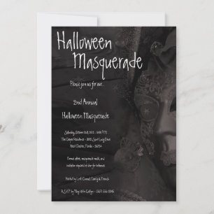 Invitación a disfraz de Halloween de bailes negros