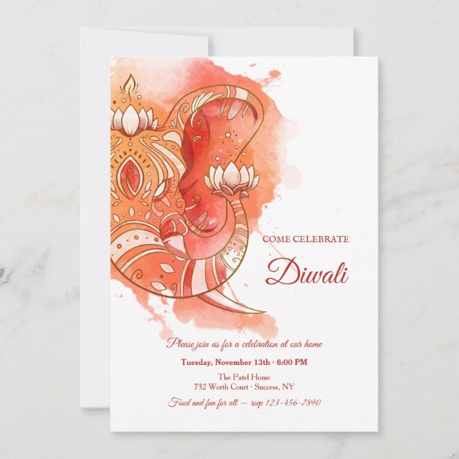 Invitación a Diwali (Anverso)