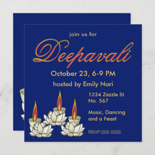 Invitación a Diwali de White Lotus y Deepas