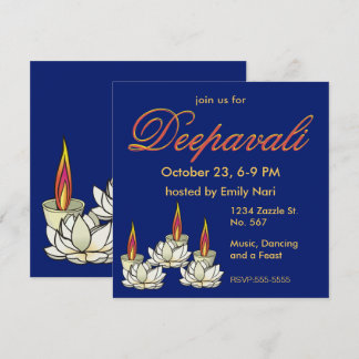 Invitación a Diwali de White Lotus y Deepas