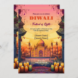 Invitación a Diwali por el resplandor del templo