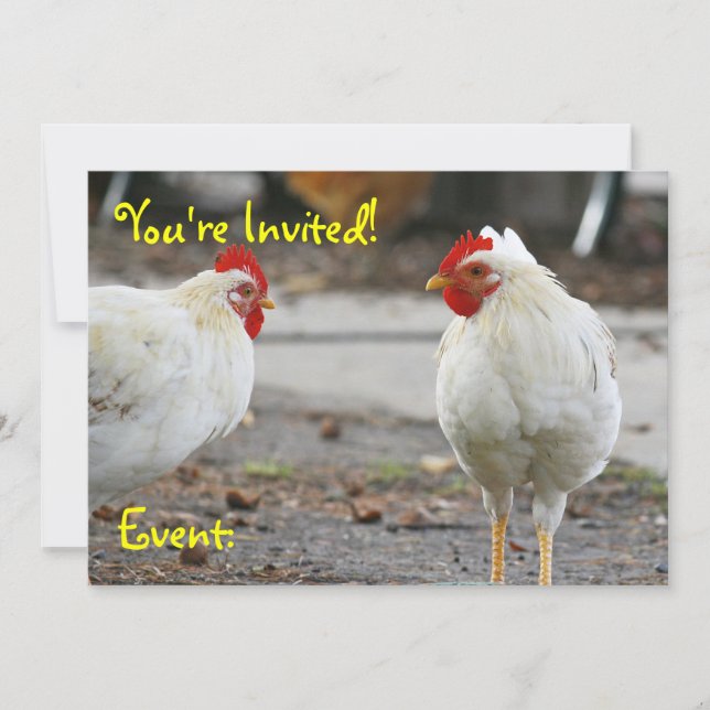 Invitación a doble cara, gallo (Anverso)