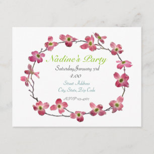 Invitación a Dogwood rosa