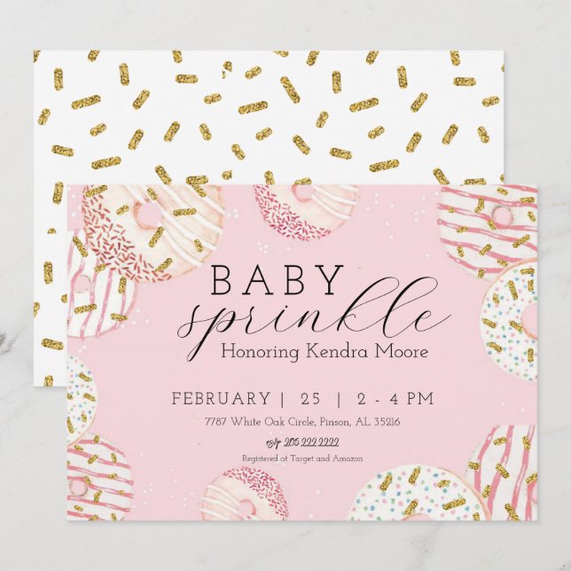 Invitación a donar por rociado de bebé (Anverso / Reverso)