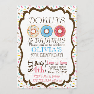 Invitación a Donut y Pajamas