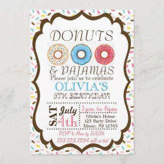 Invitación a Donut y Pajamas