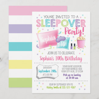 Invitación a dormir, cumpleaños de Fiesta de espum