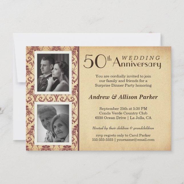 Invitación a dos fotos del 50 aniversario de la Vi (Anverso)