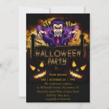 Invitación a Drácula de la fiesta de Halloween