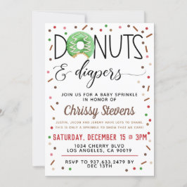 Invitación a ducha con chorro de agua de donut de 